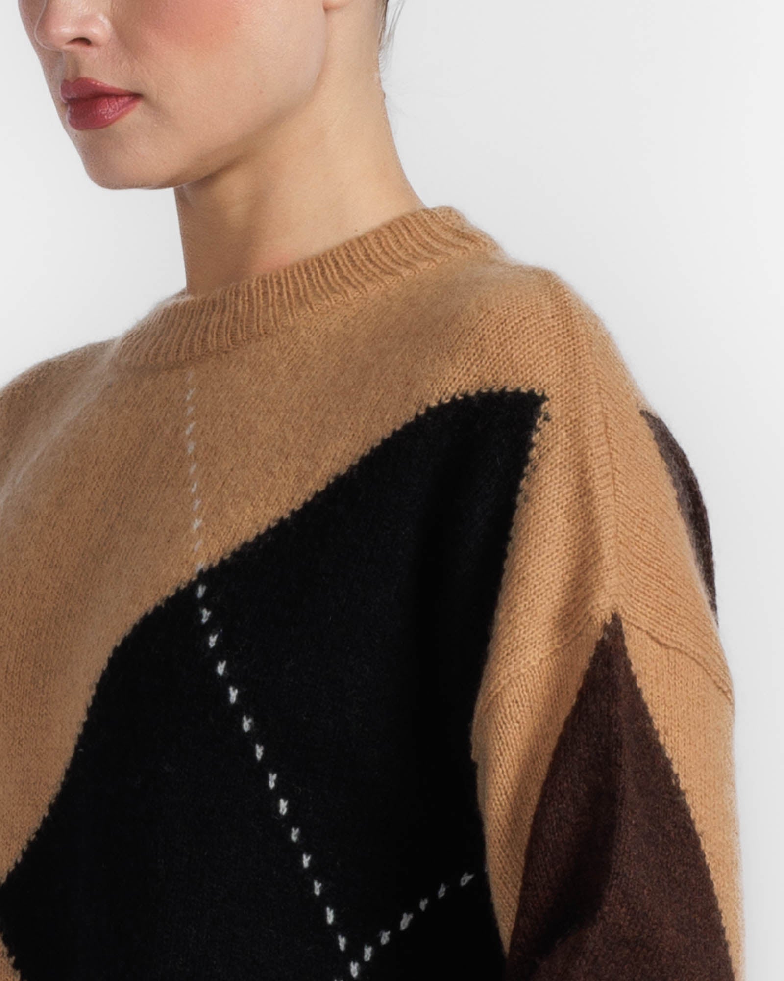 Oversized Argyle Sweater