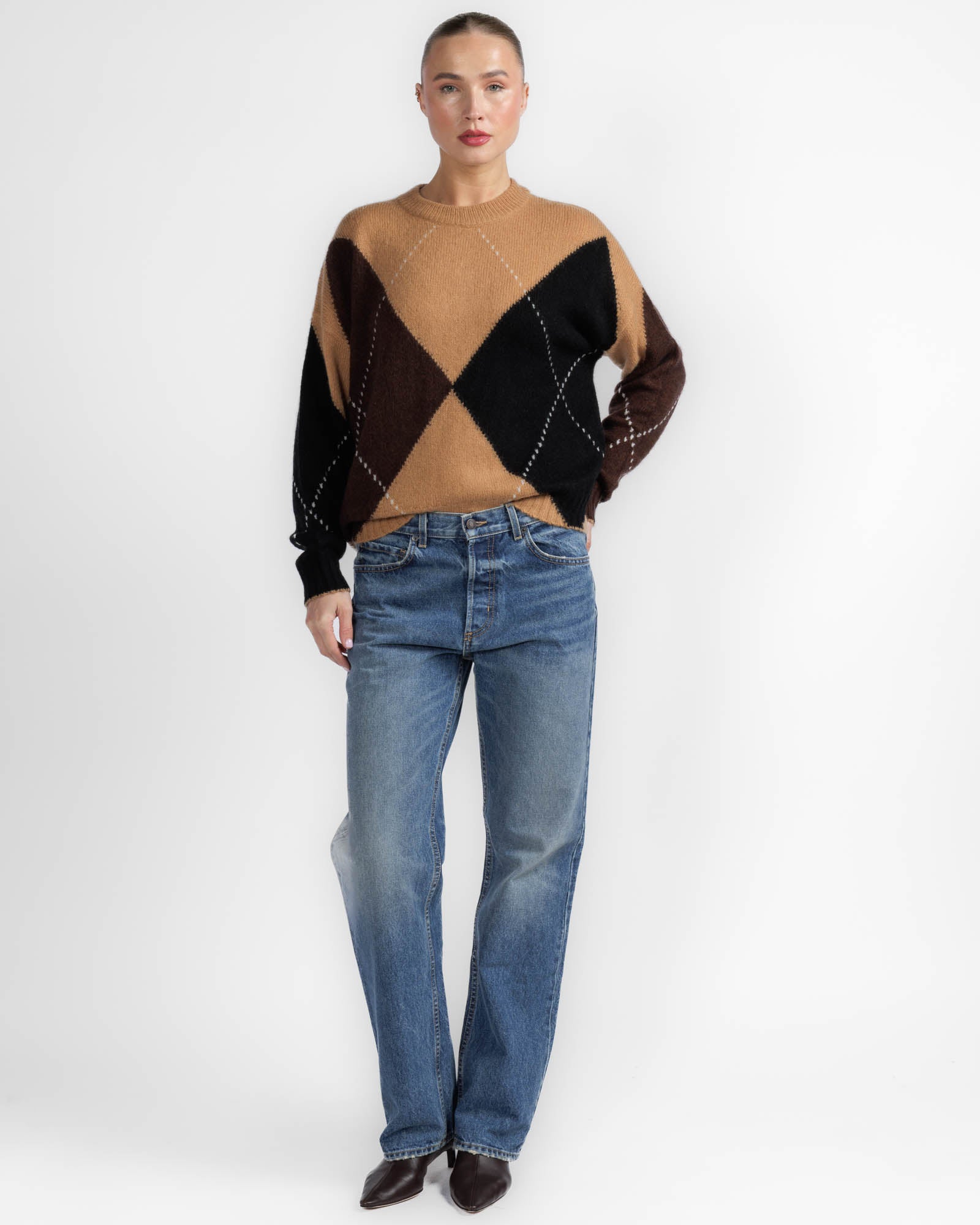 Oversized Argyle Sweater