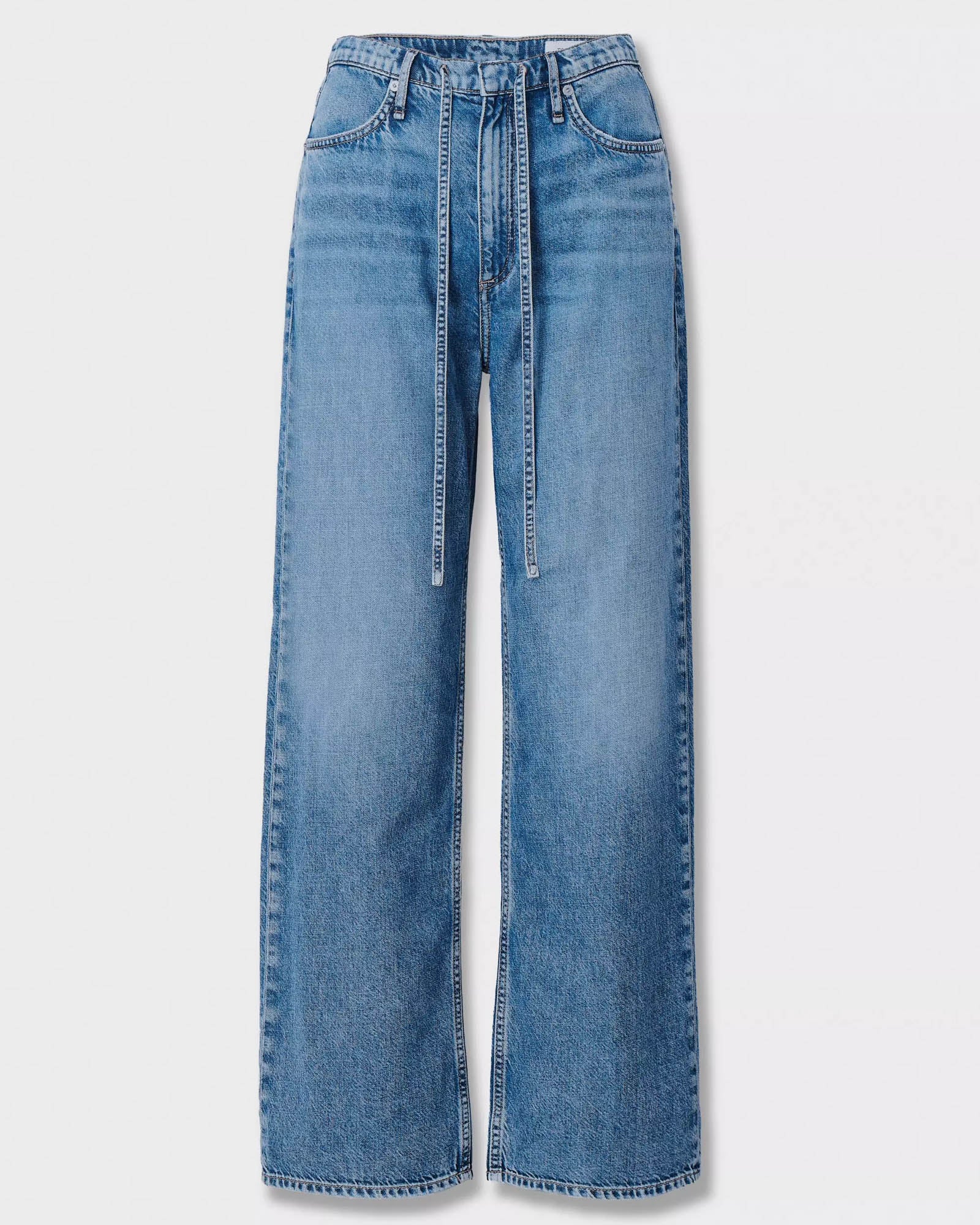 Phoebe Drawstring Wide-Leg Jeans
