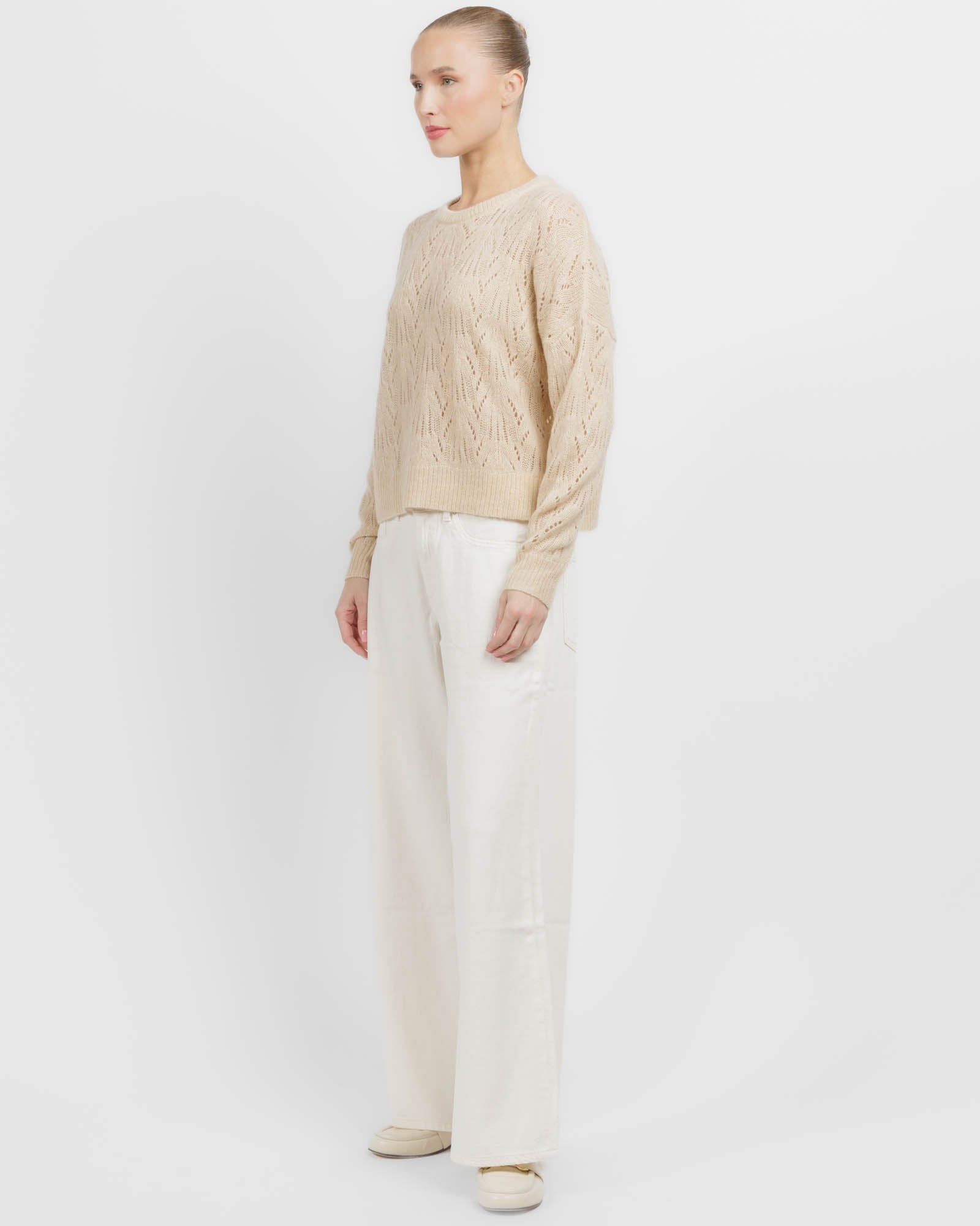 Allover Pointelle Crew Neck