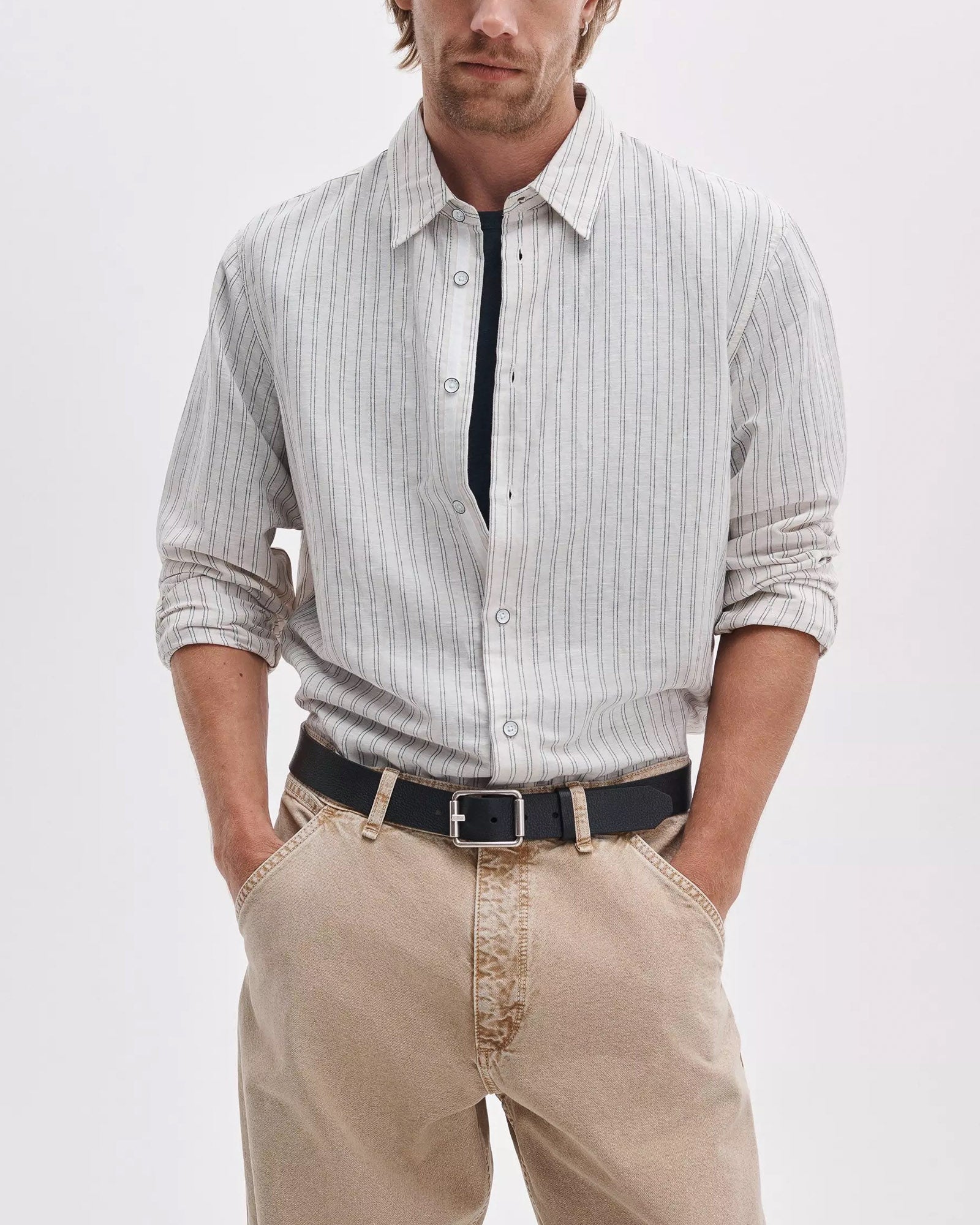 Fine Long Sleeve Stripe Shirt