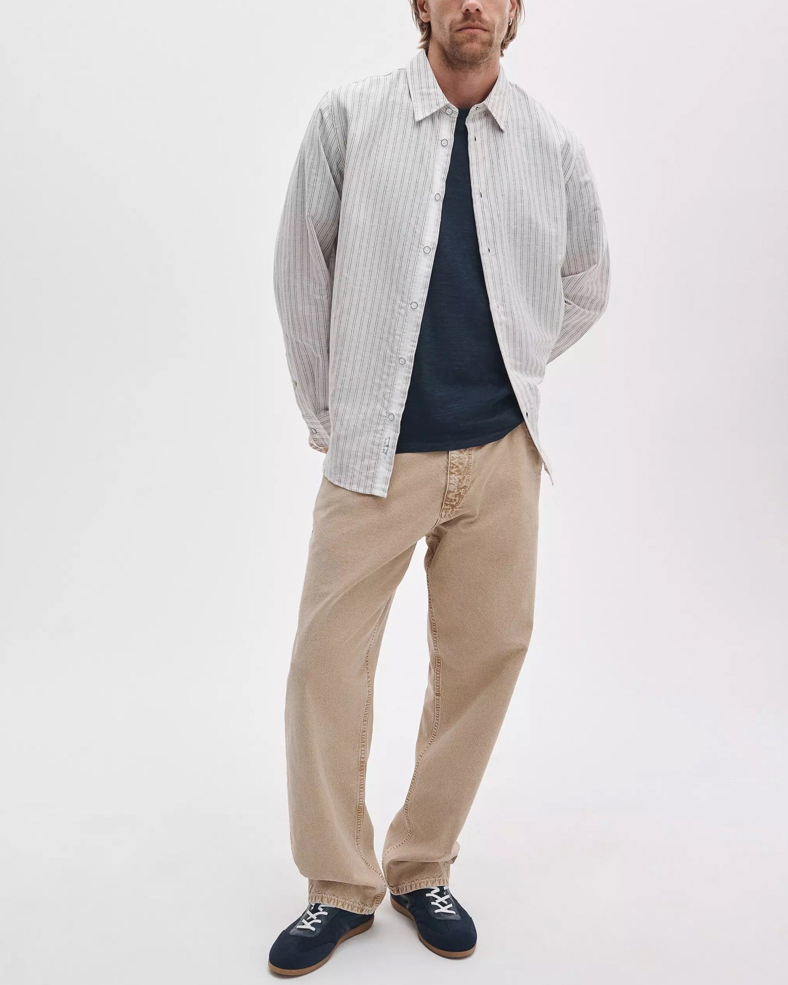 Fine Long Sleeve Stripe Shirt