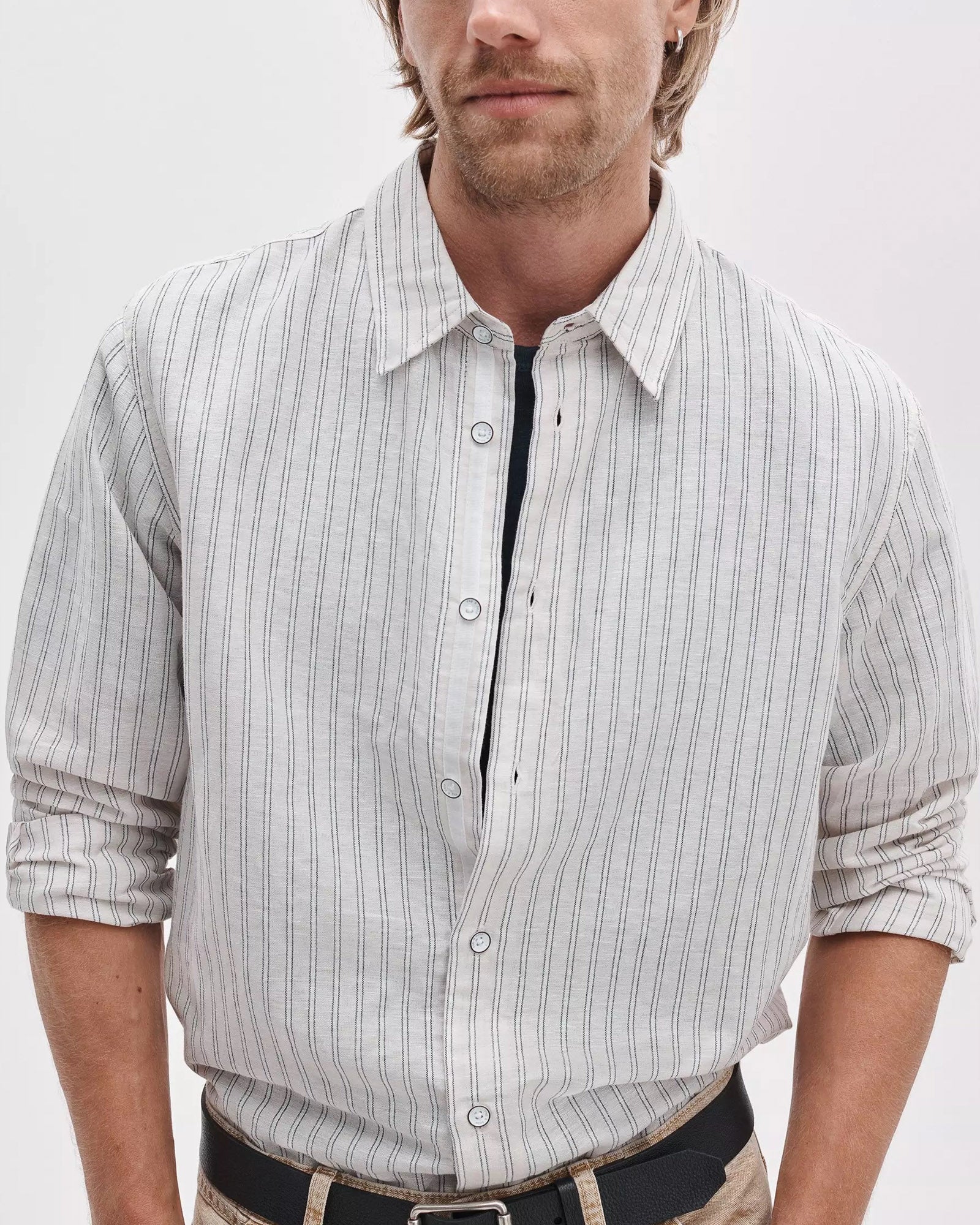 Fine Long Sleeve Stripe Shirt