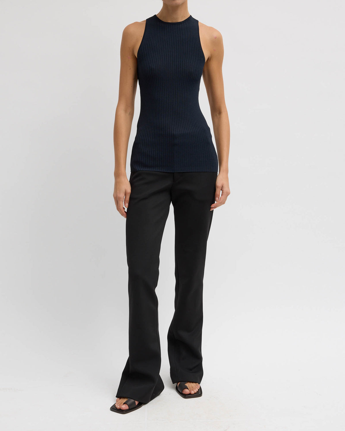TIBI Ribbed Cutout Tank
