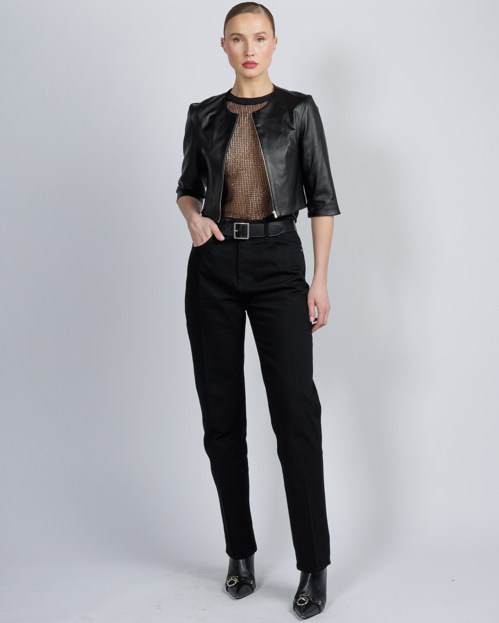 Crop Leather Jacket