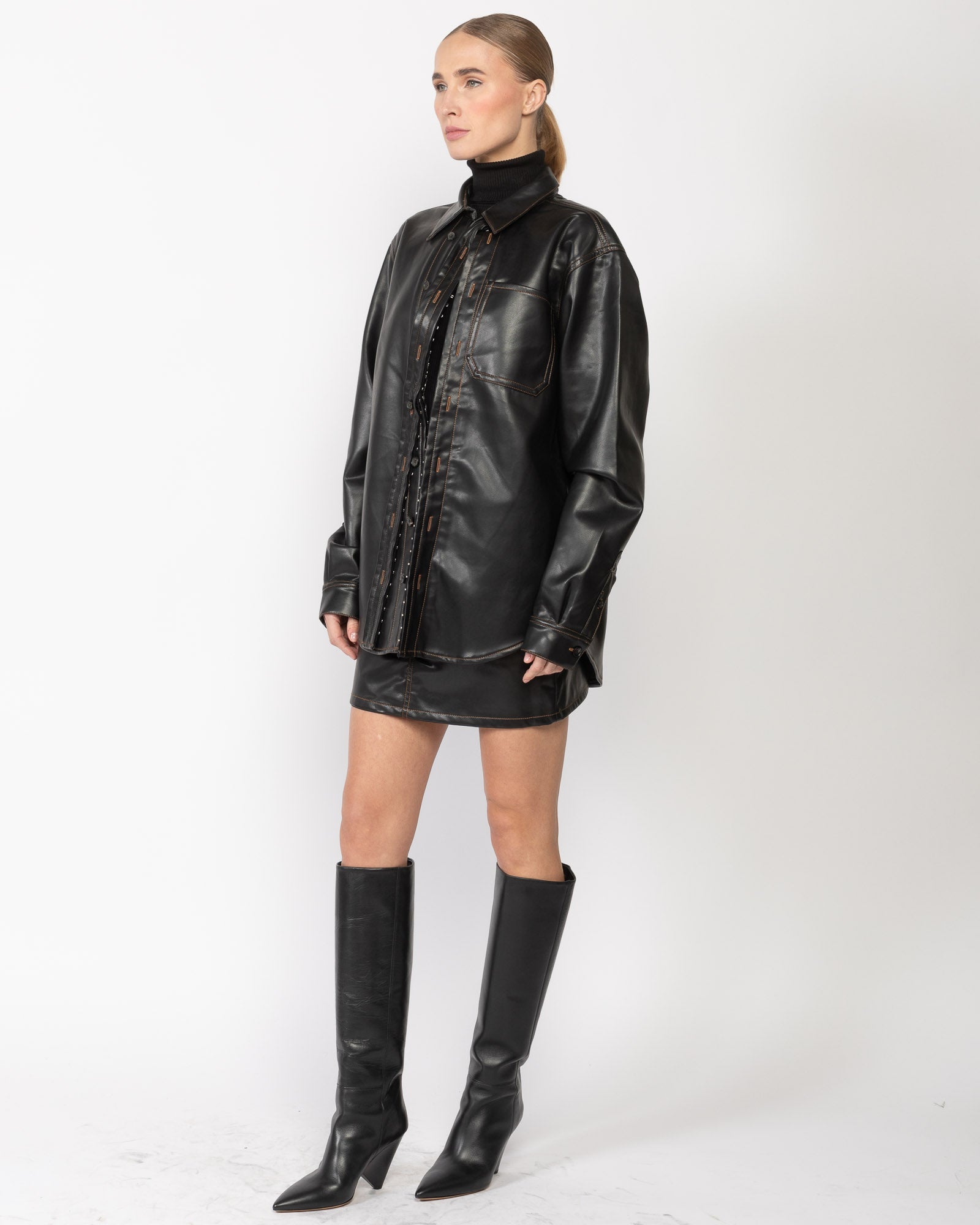 Y/PROJECT Hook & Eye Leather Shirt