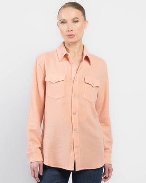 Chemise en cachemire pêche