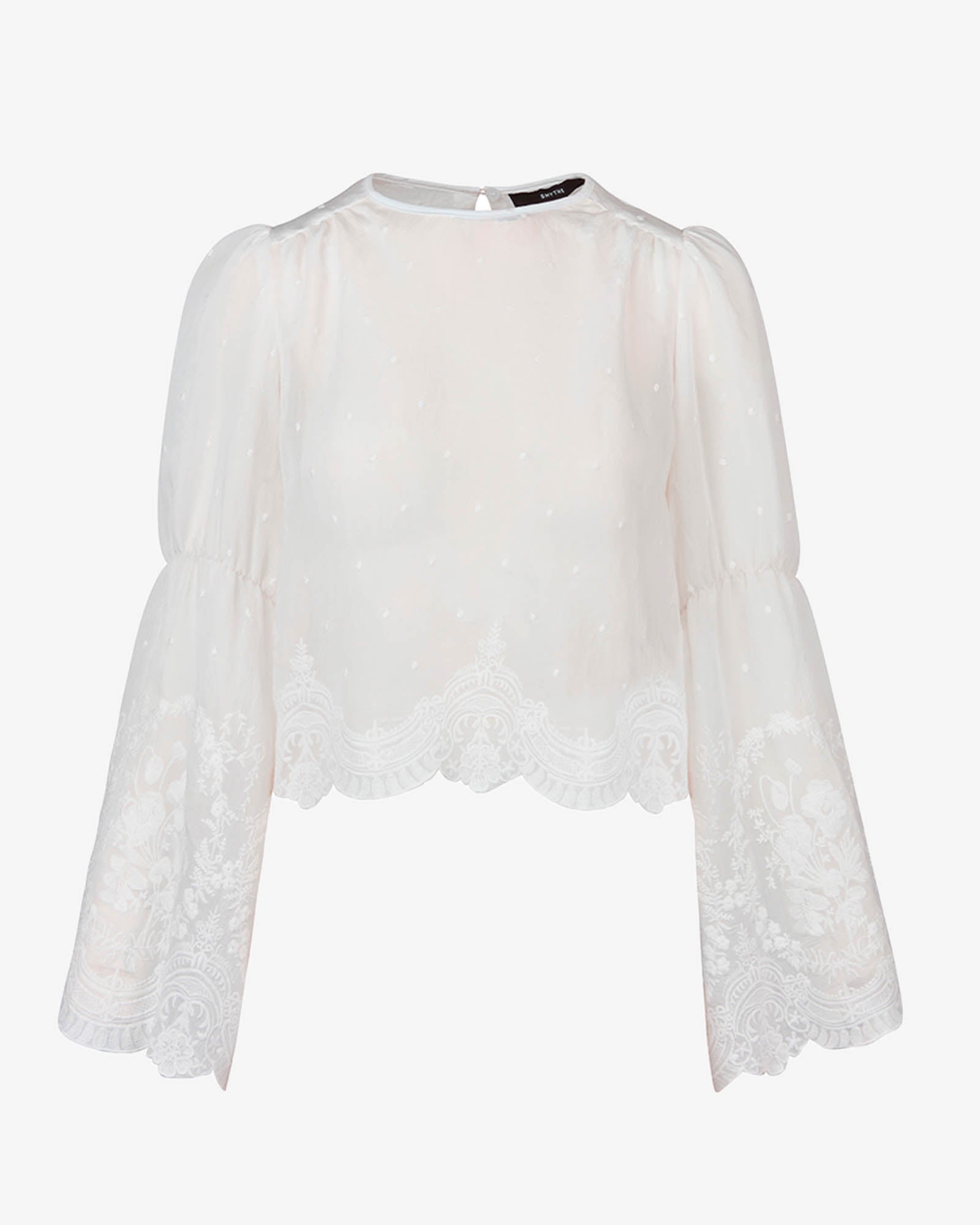 Embroidered Bell Sleeve Blouse