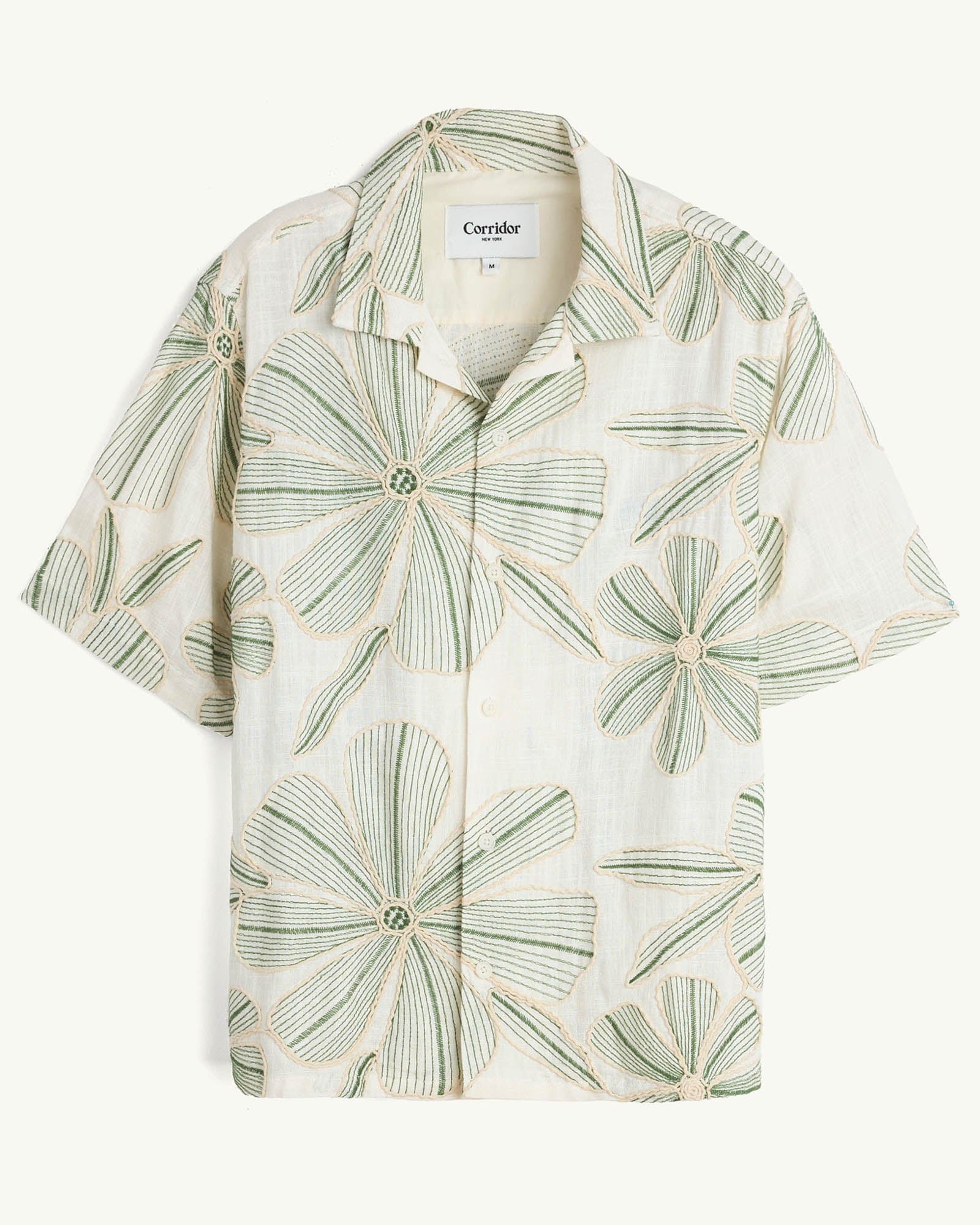 Linen Applique Short Sleeve