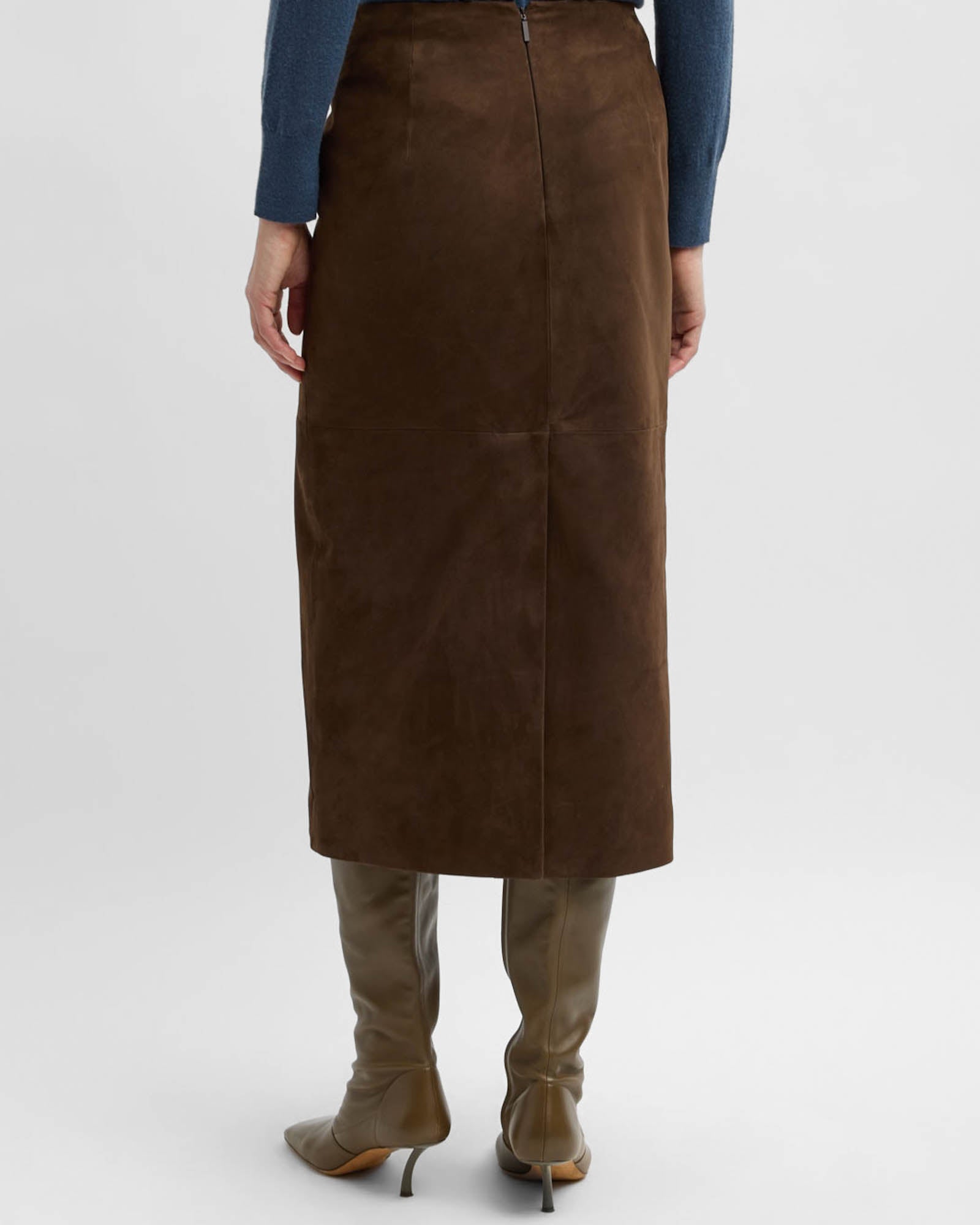 Suede Pencil Skirt