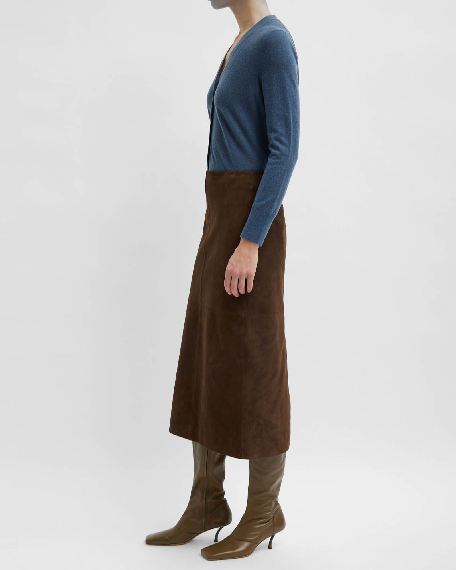 Suede Pencil Skirt