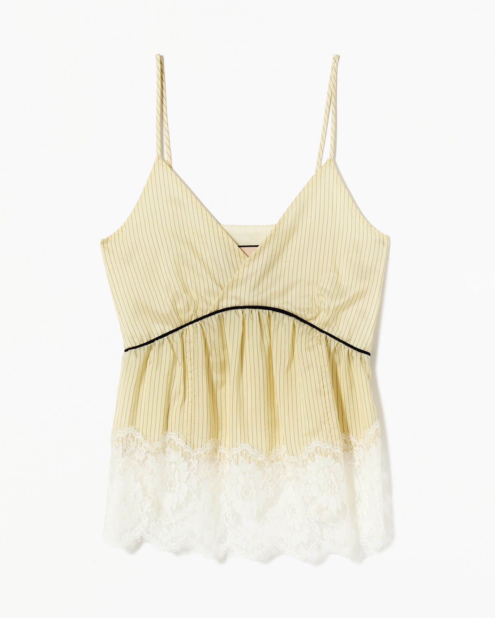 Lace Hem Striped Top