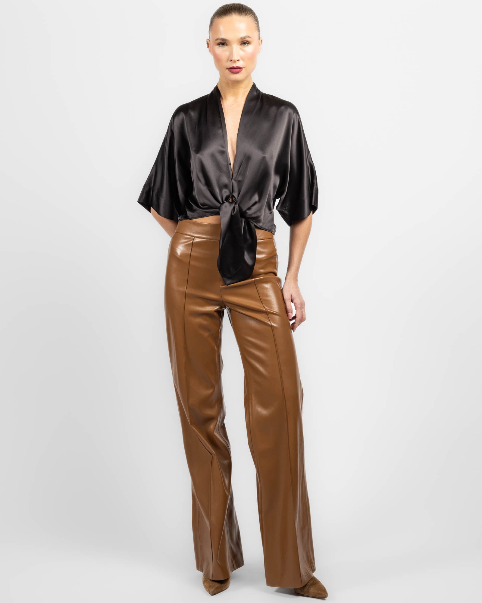 Dolman Tie Front Blouse