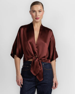 Dolman Tie Front Blouse