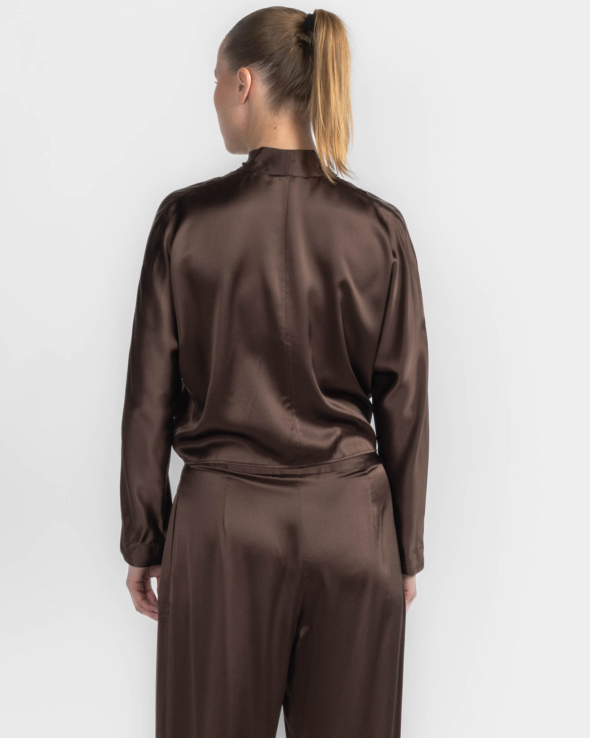 Long Sleeve Front Tie Blouse