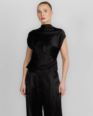High Neck Drape Top