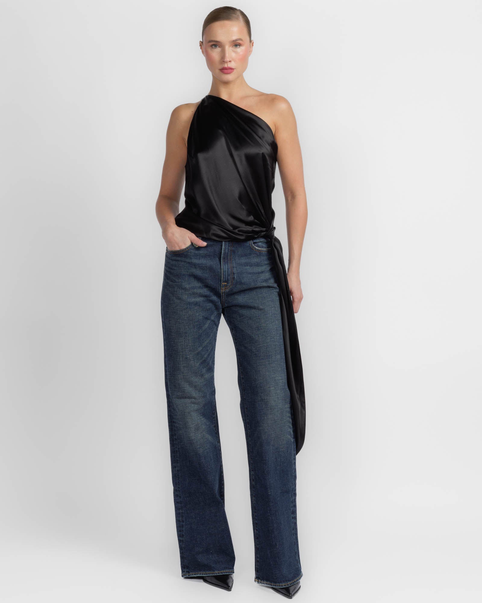 Asymmetrical Drape Tail Top