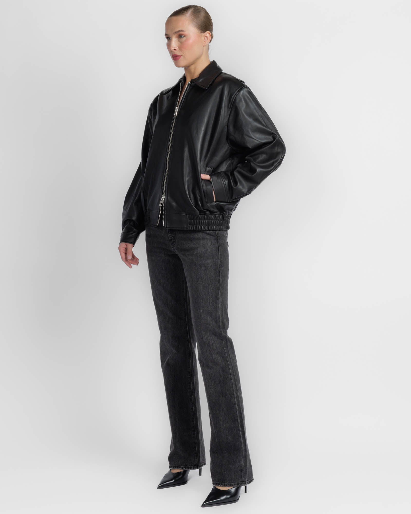 Flap Leather Bomber