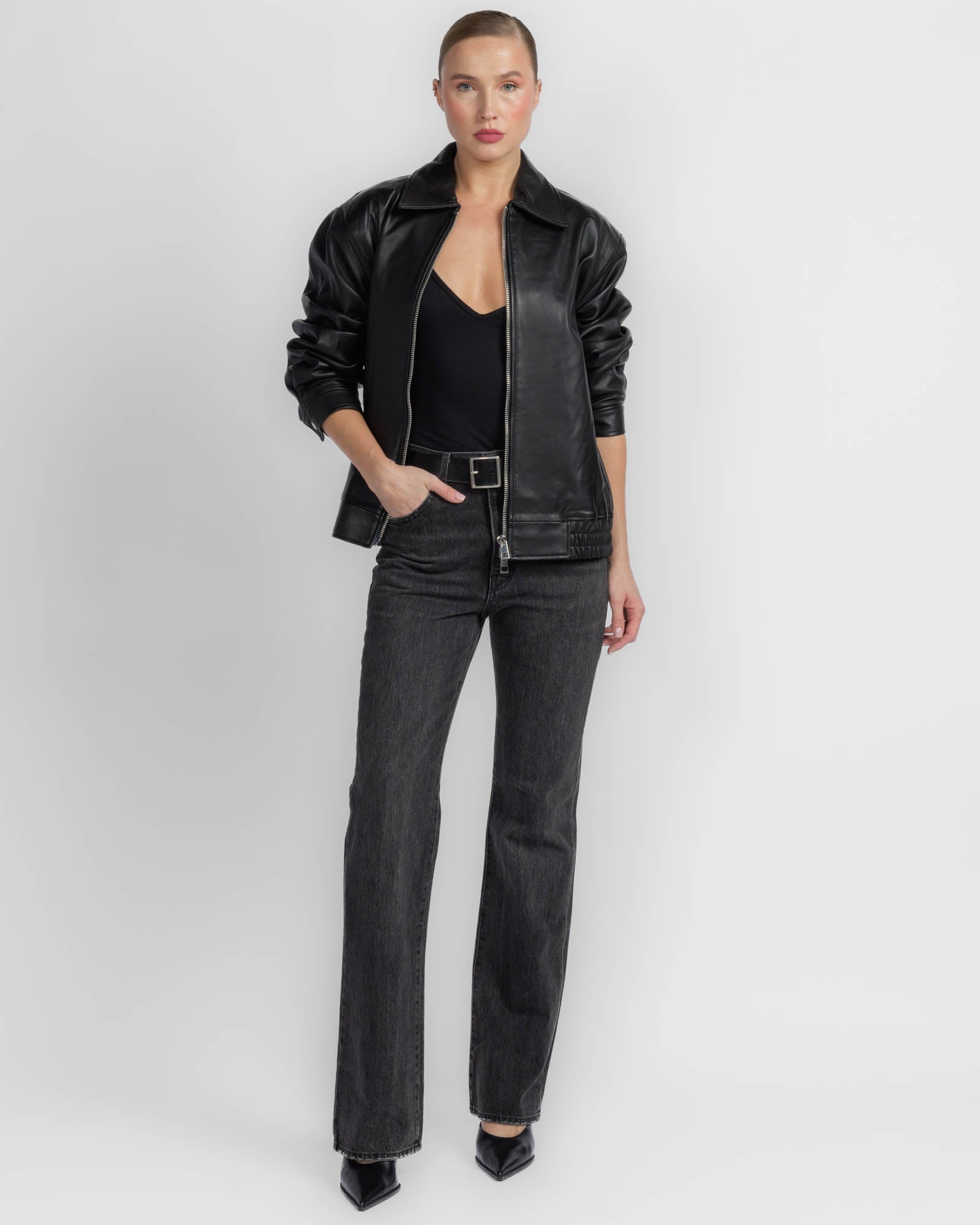 Flap Leather Bomber