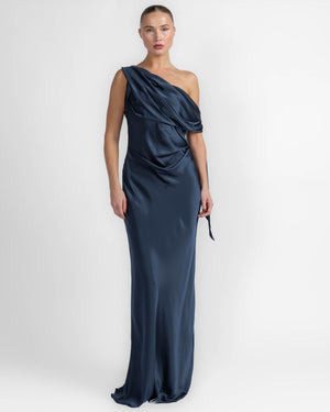 Asymmetrical Drape Gown