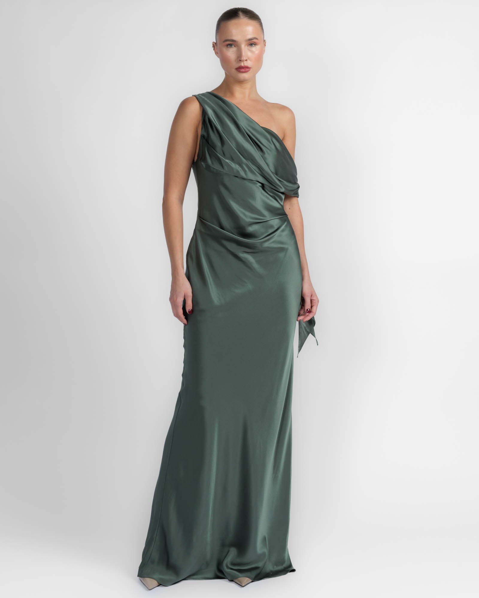 Asymmetrical Drape Gown