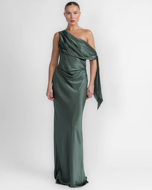 Asymmetrical Drape Gown