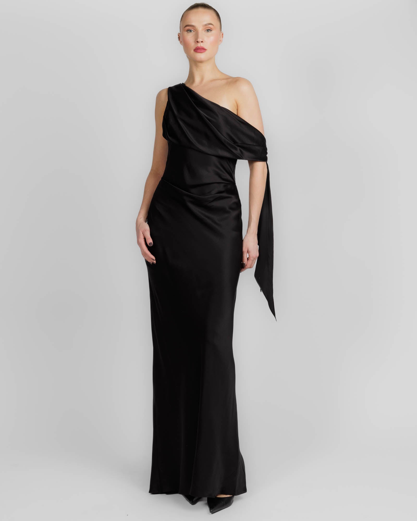 Asymmetrical Drape Gown