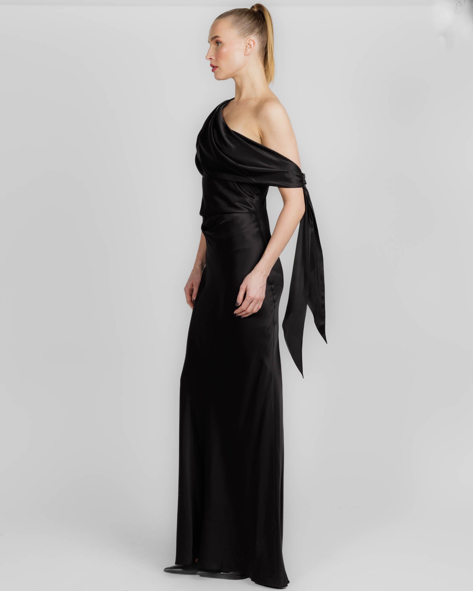 Asymmetrical Drape Gown