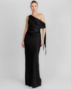 Asymmetrical Drape Gown