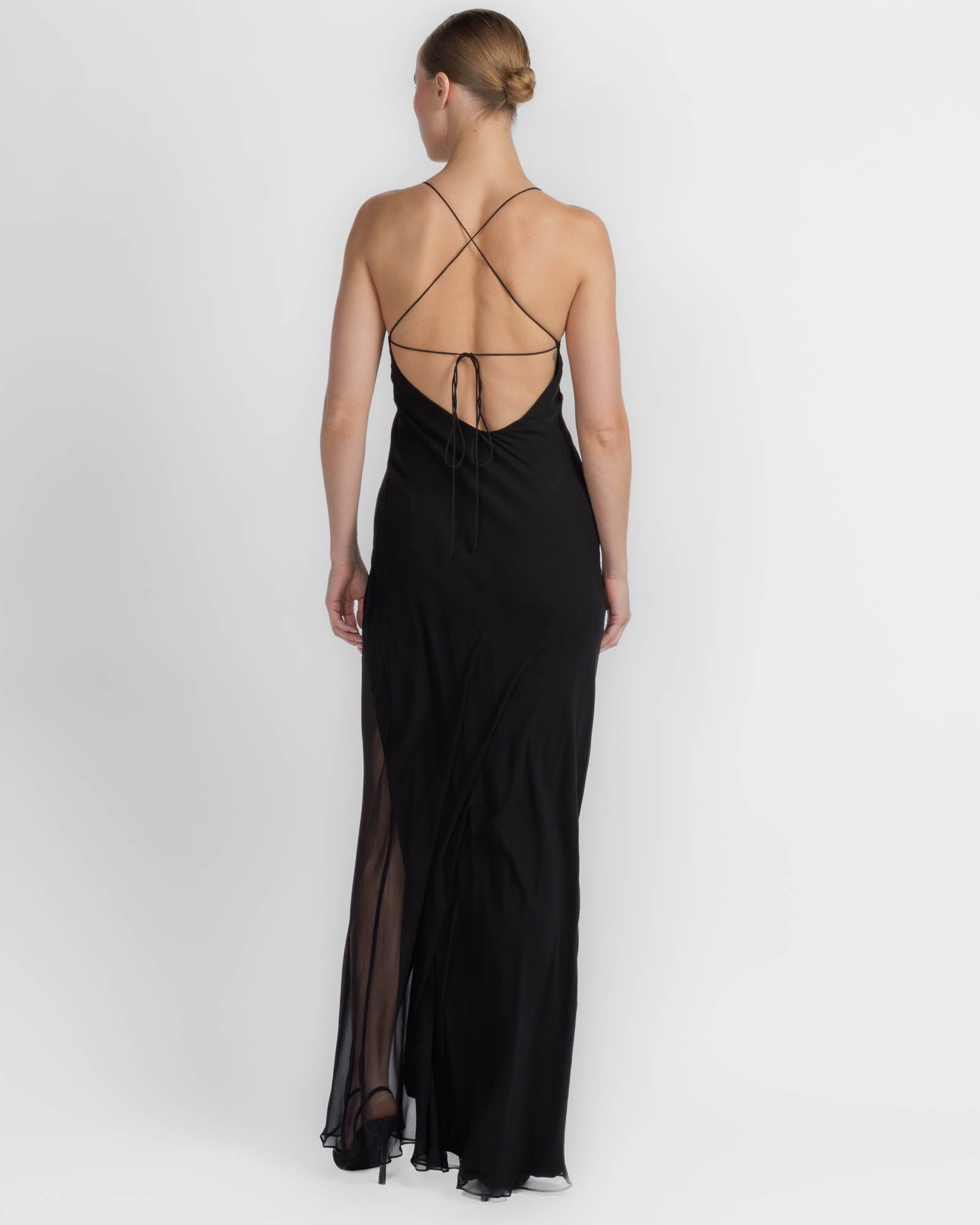 Cami Slit Cape Gown