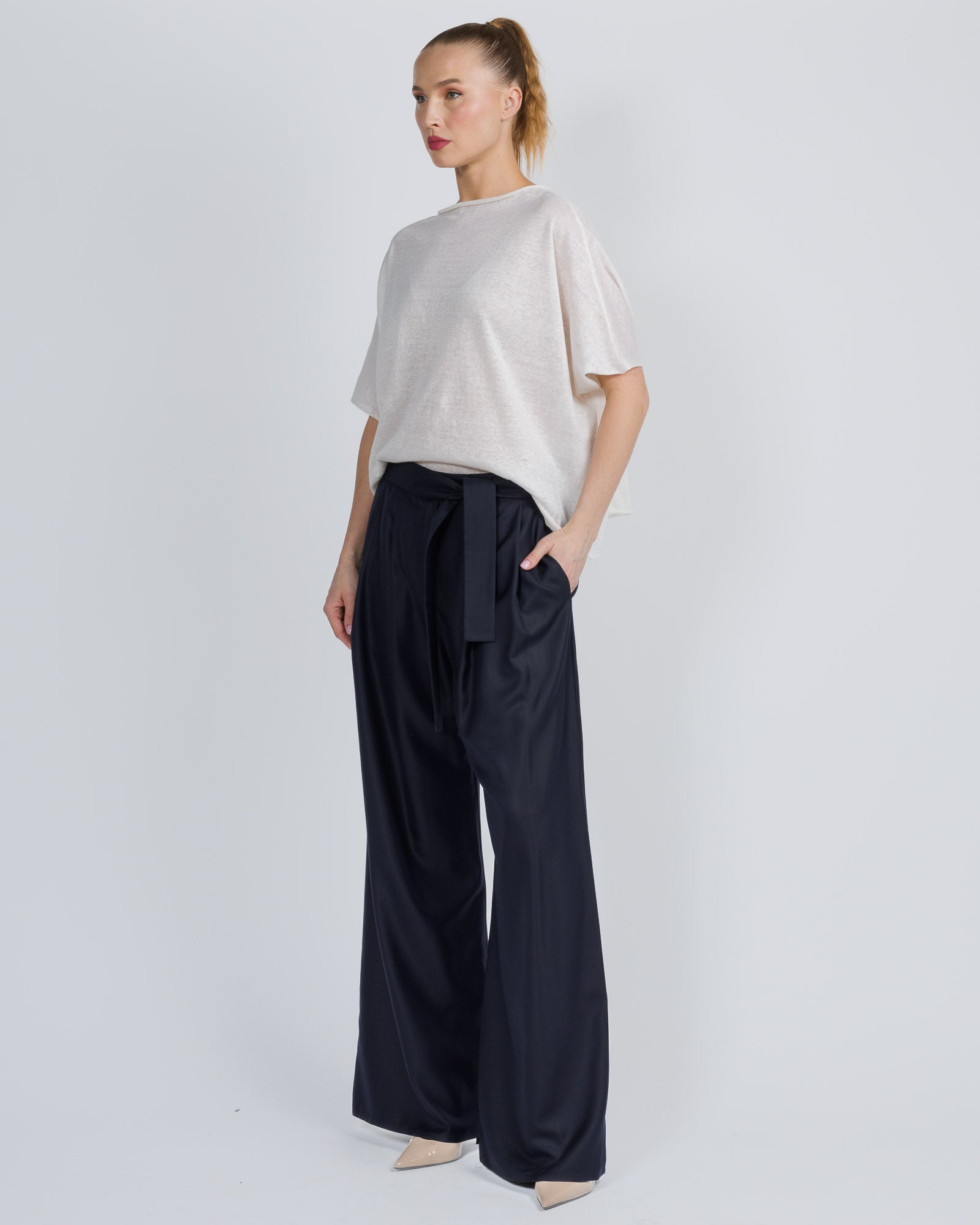 Wide Leg Pant With Belt