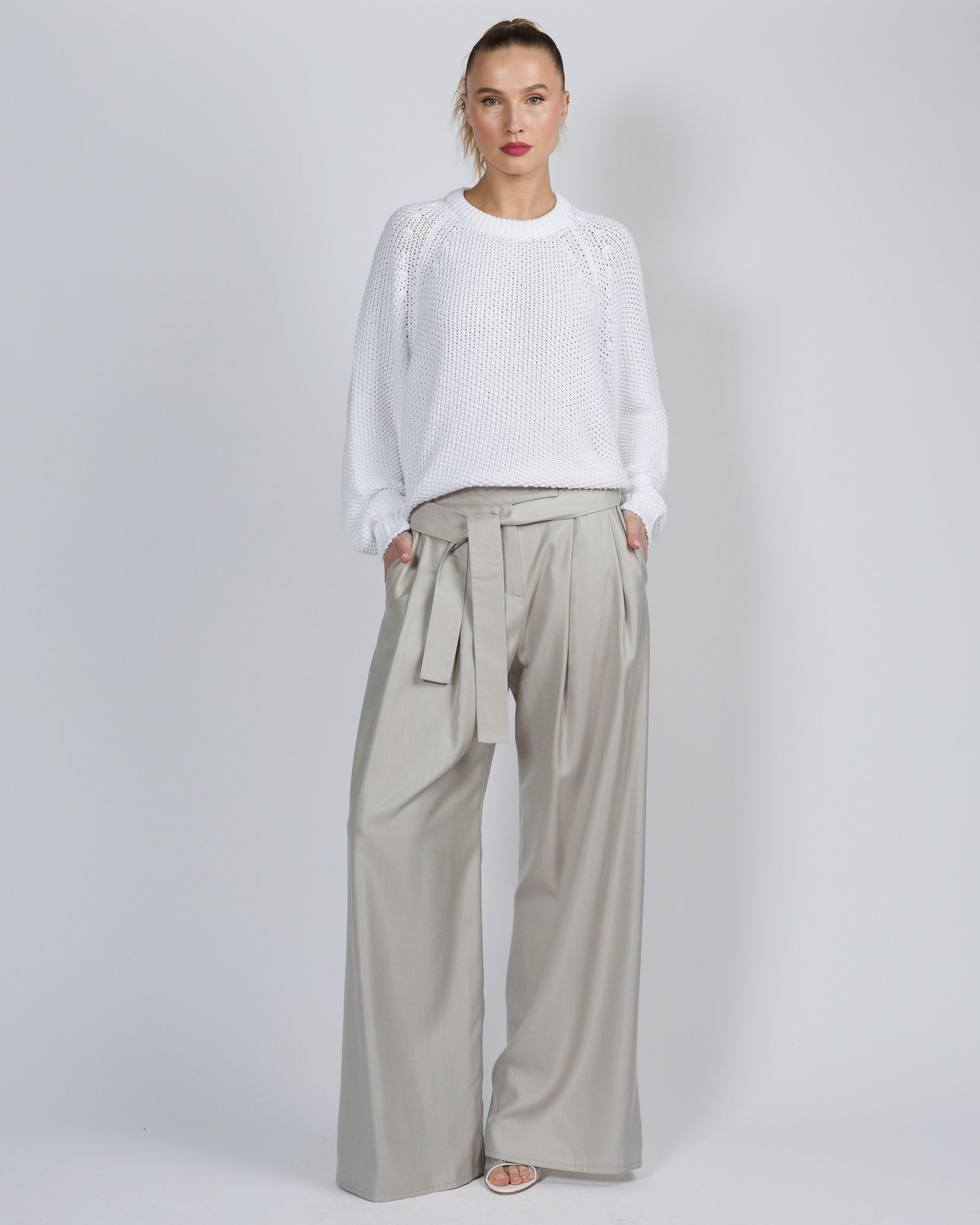 Wide Leg Pant With Belt