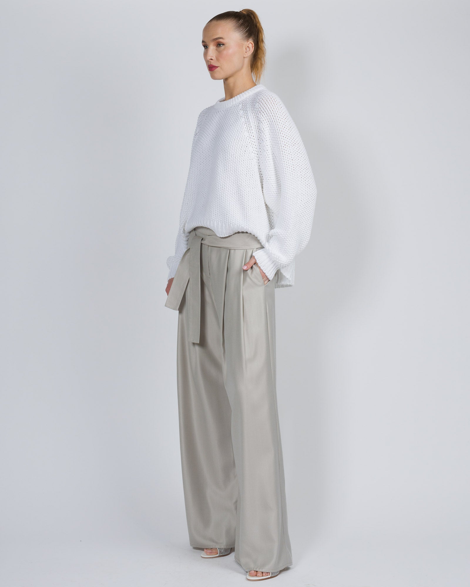 Wide Leg Pant With Belt