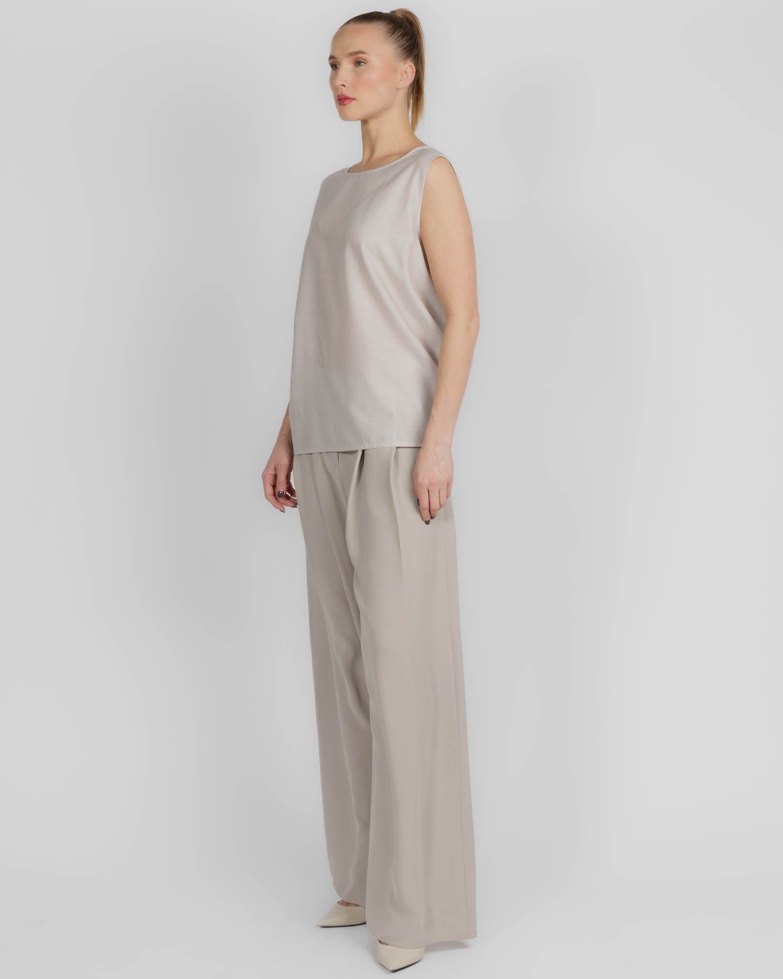 Voile Drape Back Top