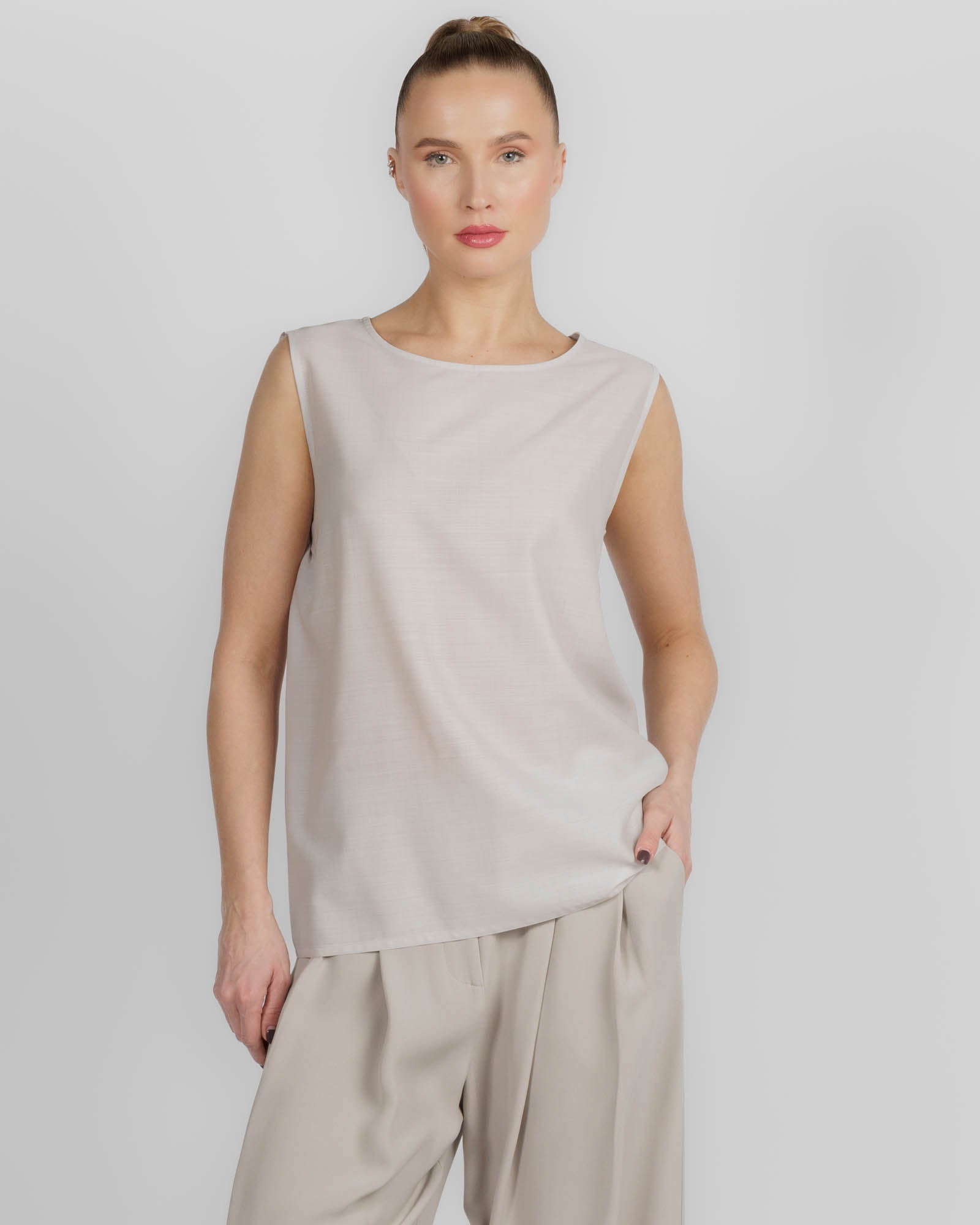Voile Drape Back Top