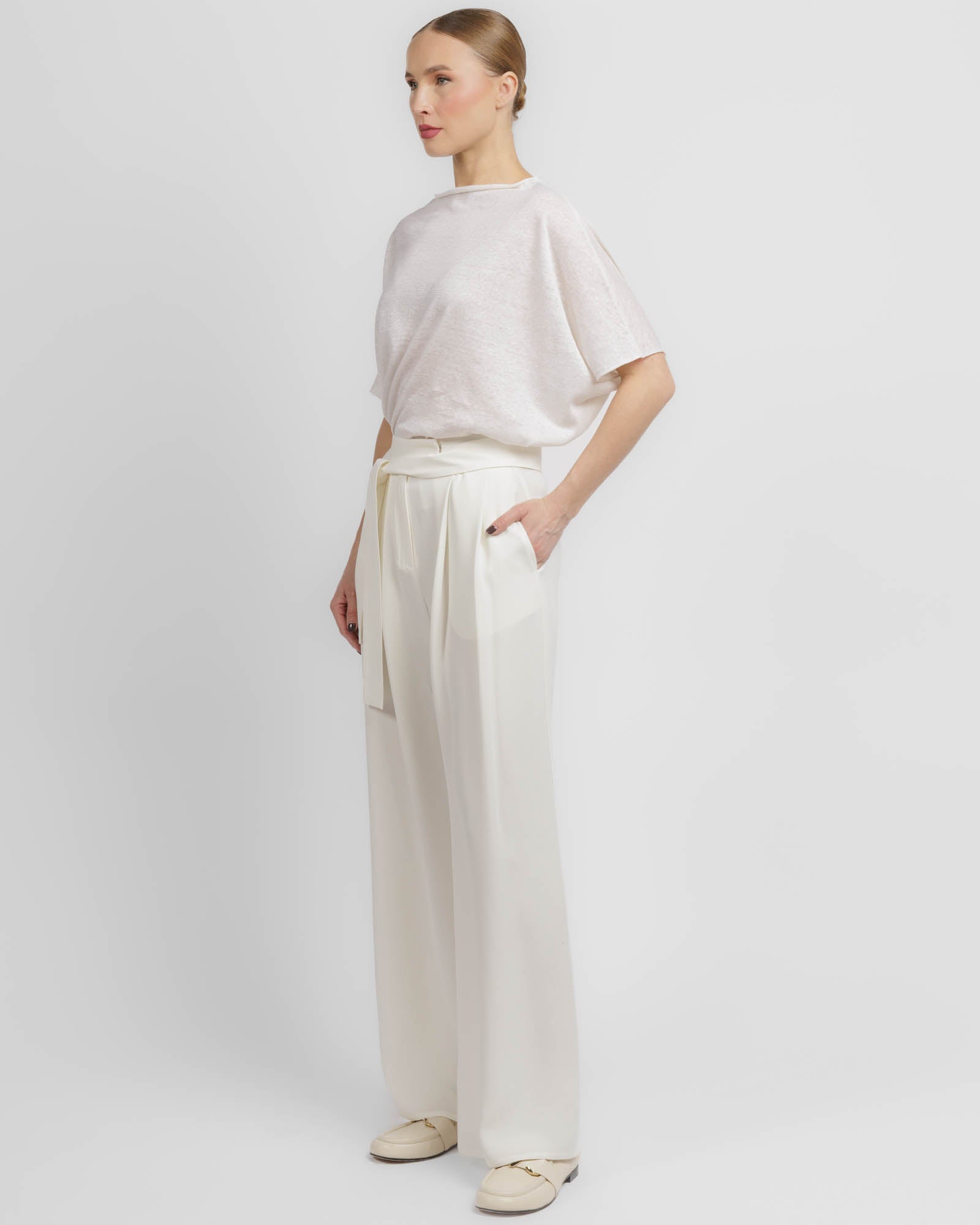 Wide Leg Belt Pants