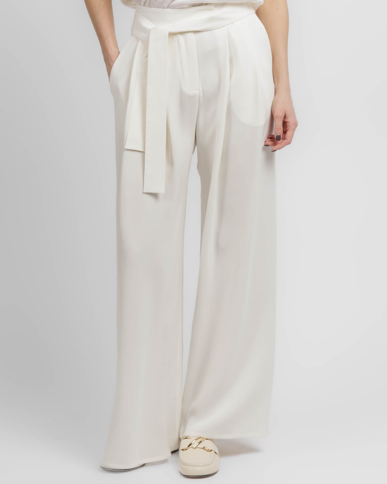 Wide Leg Belt Pants