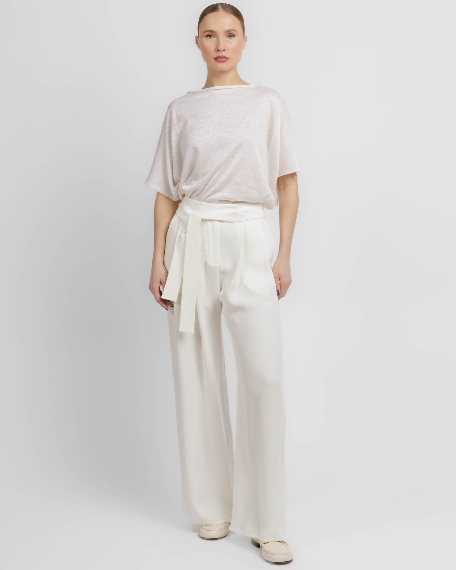 Wide Leg Belt Pants