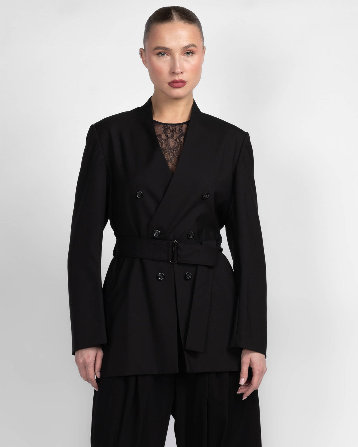 6Bw Collarless Jacket