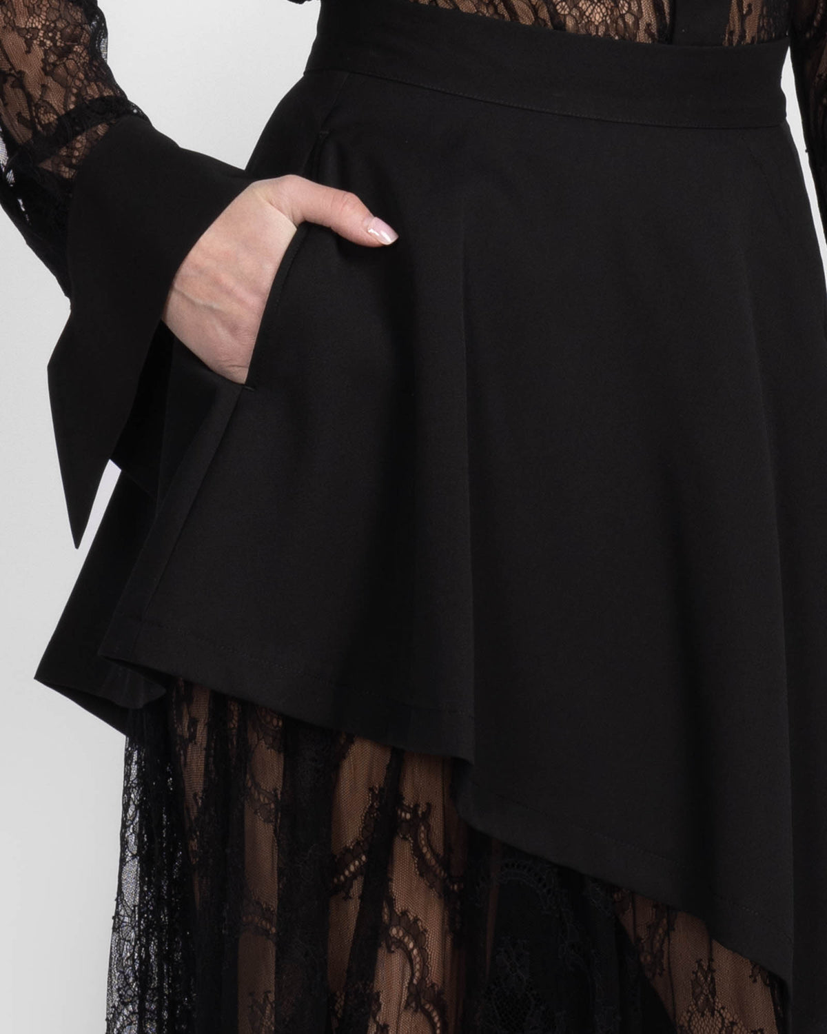 Eyelet Drape Skirt