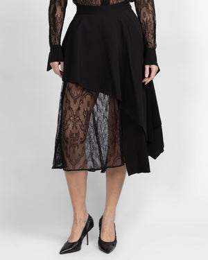 Eyelet Drape Skirt