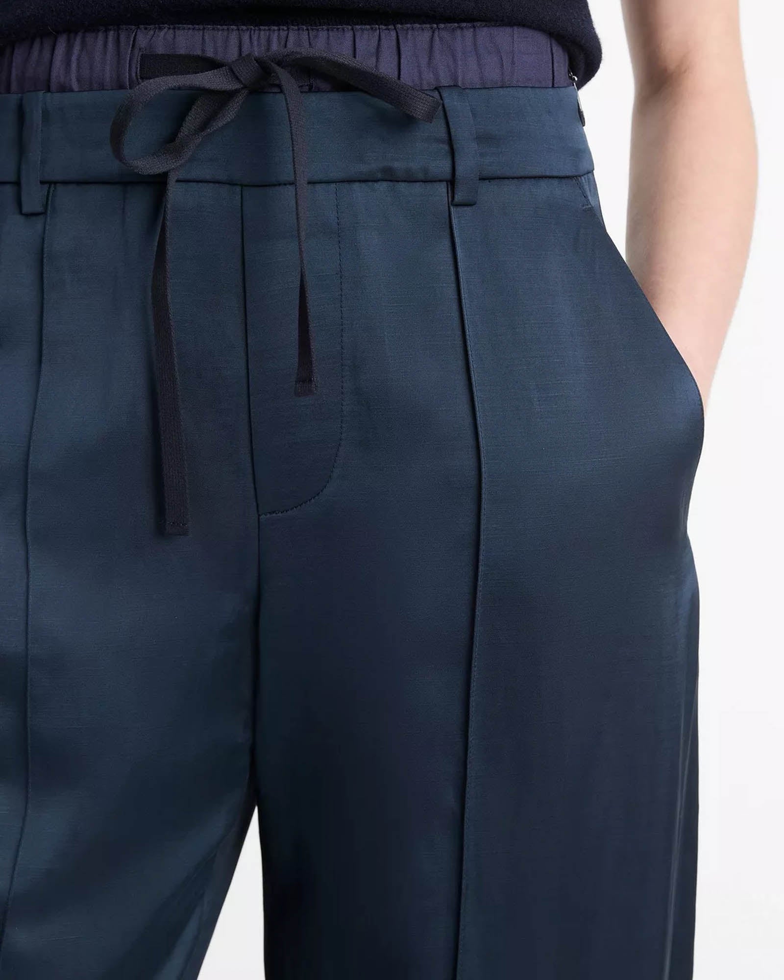 Mid-rise Double Waistband Pants