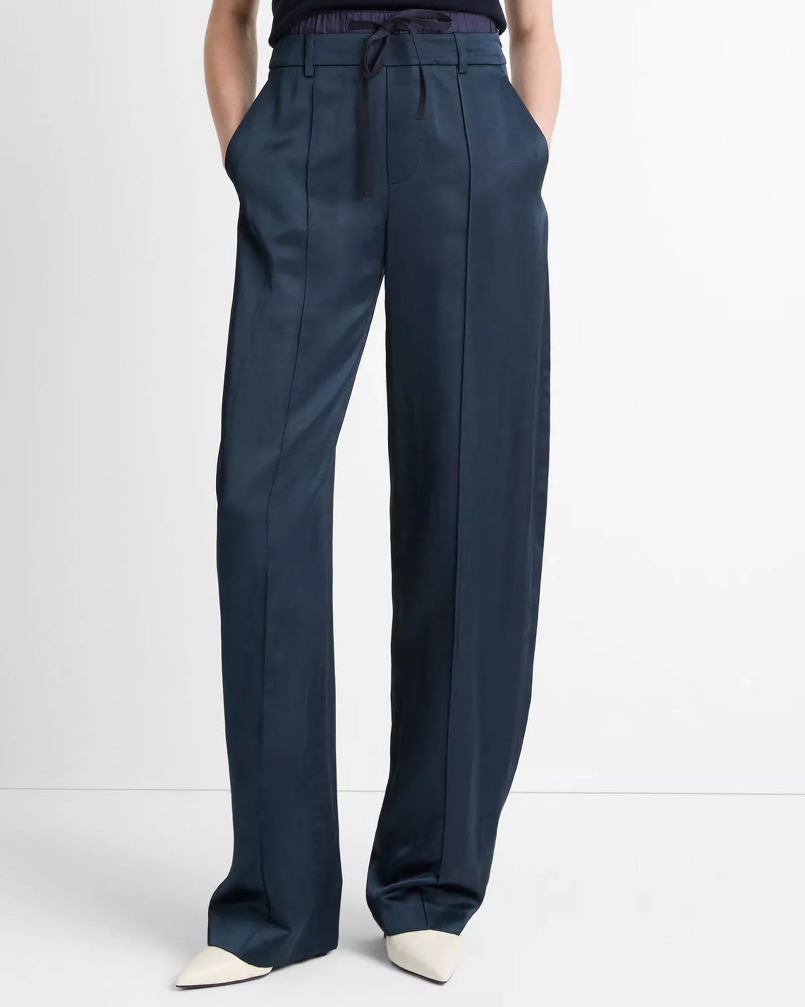 Mid-rise Double Waistband Pants