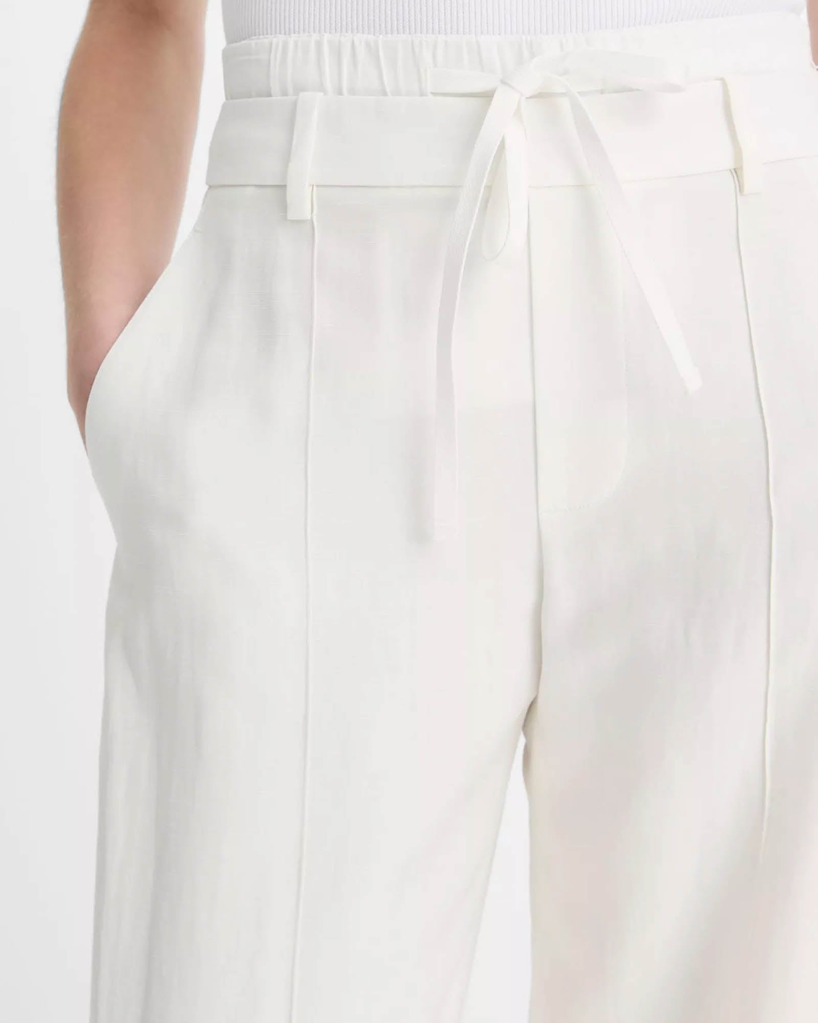 Mid-Rise Double Waistband Pants