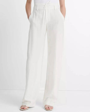 Mid-Rise Double Waistband Pants