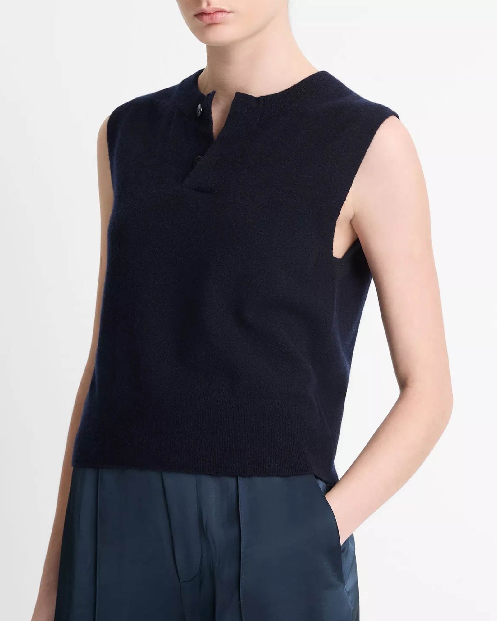 Henley Crew Neck Top