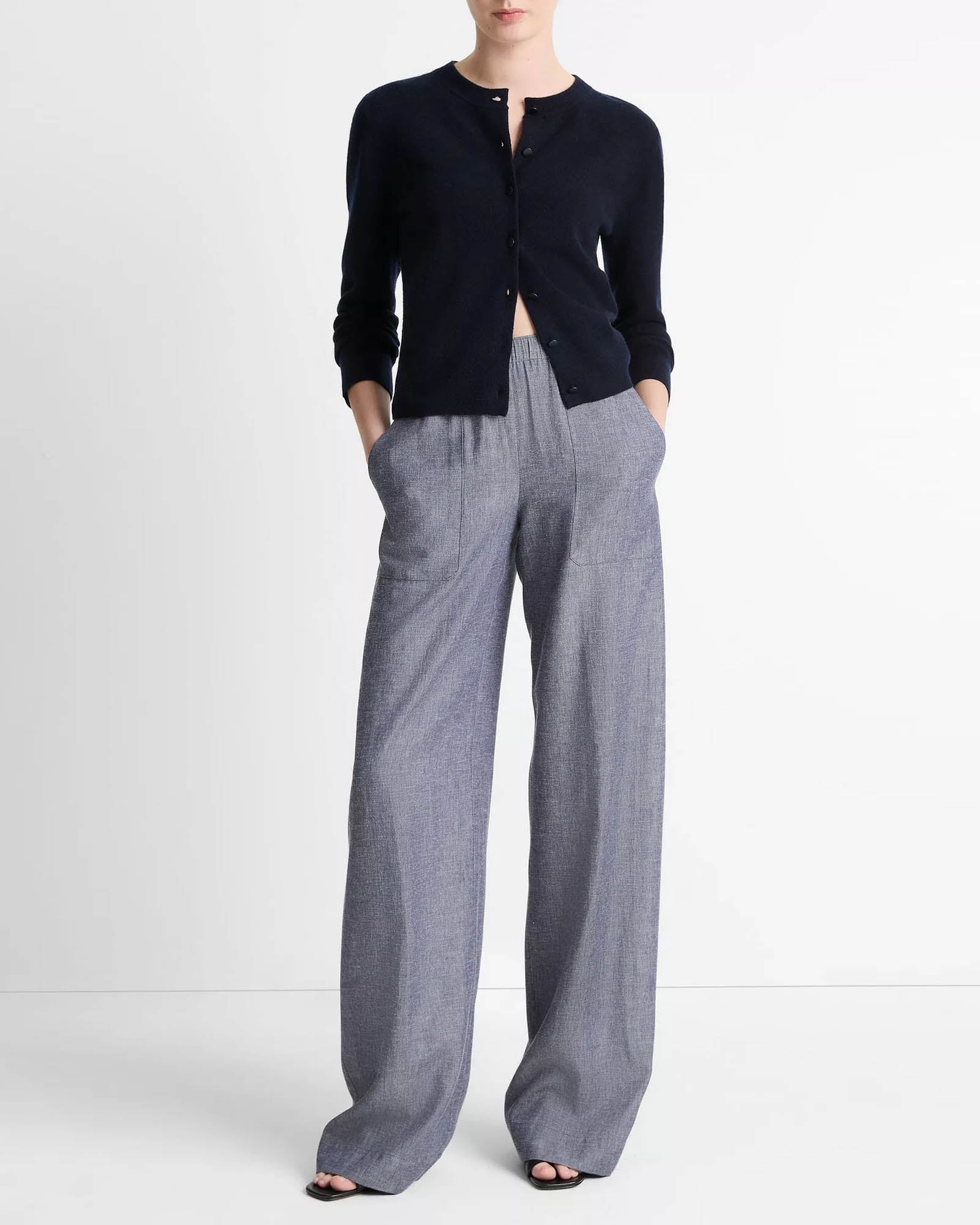 Tipped Half Moon Cardigan