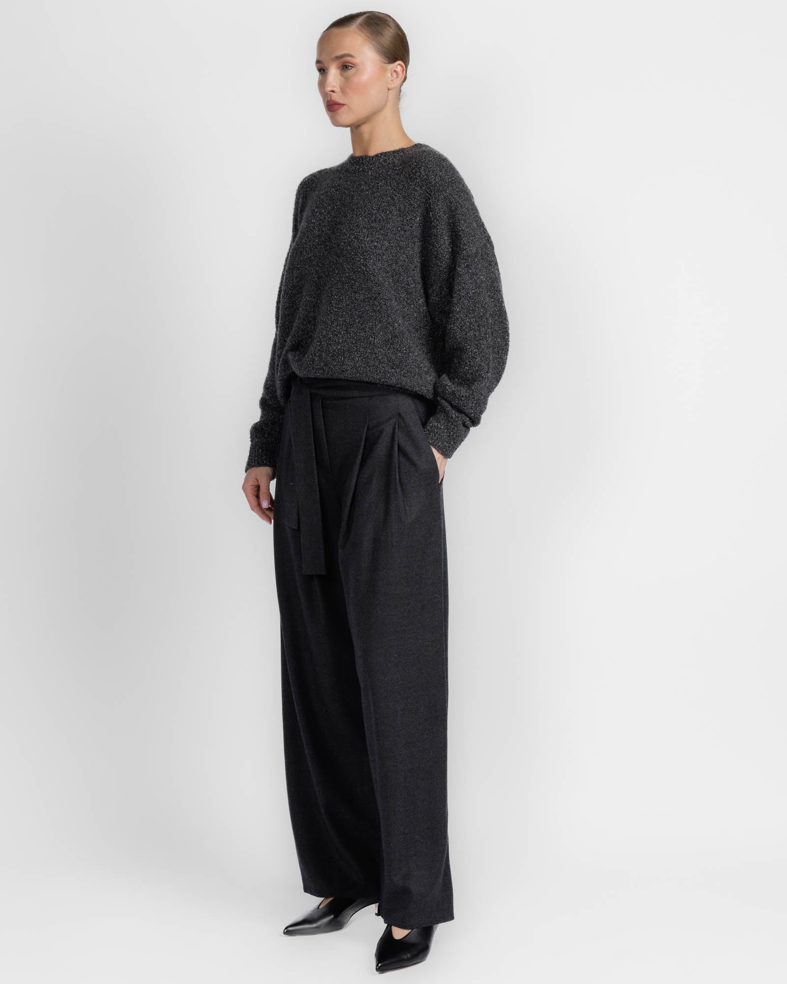 Wide Leg Pants With Belt