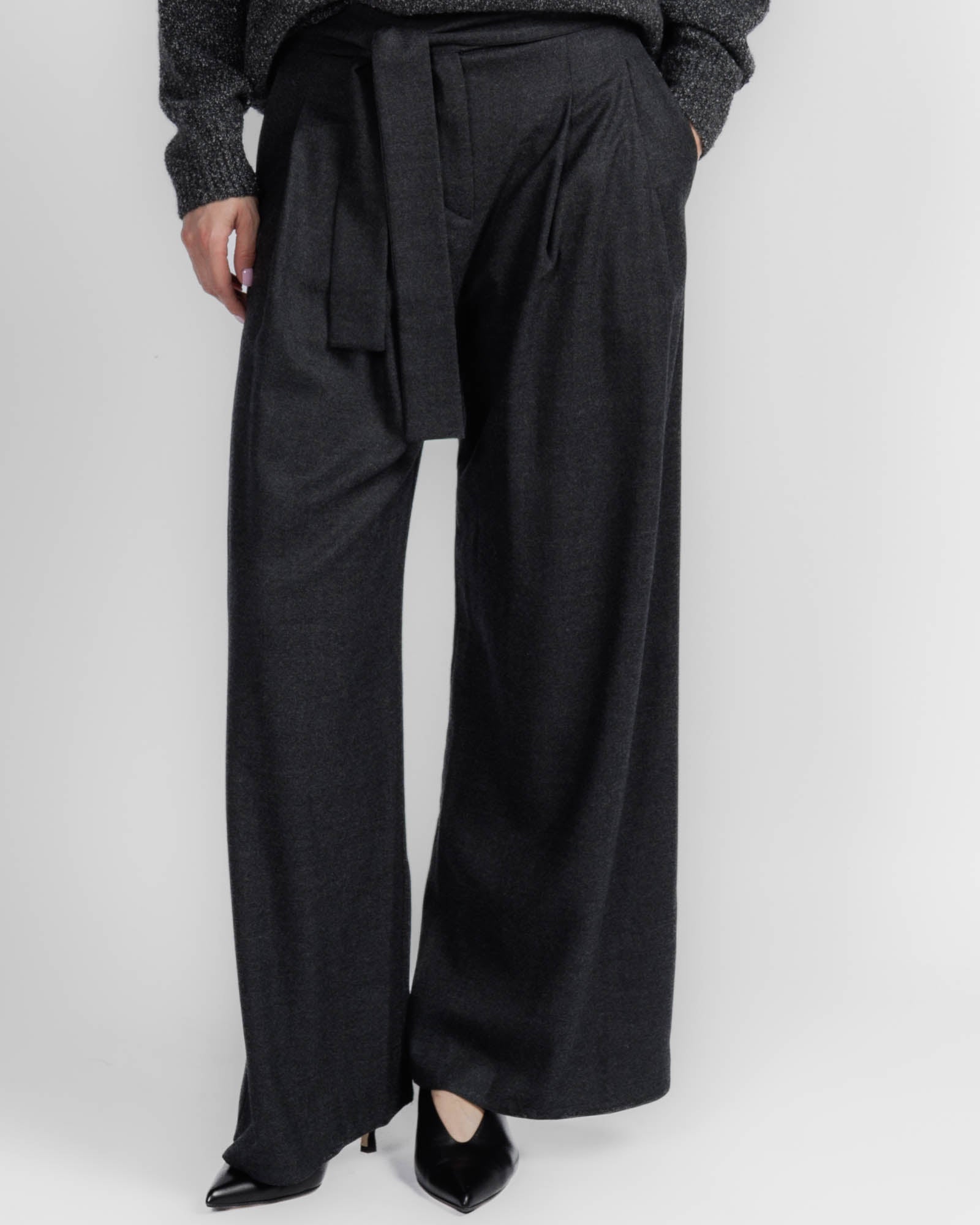Wide Leg Pants With Belt
