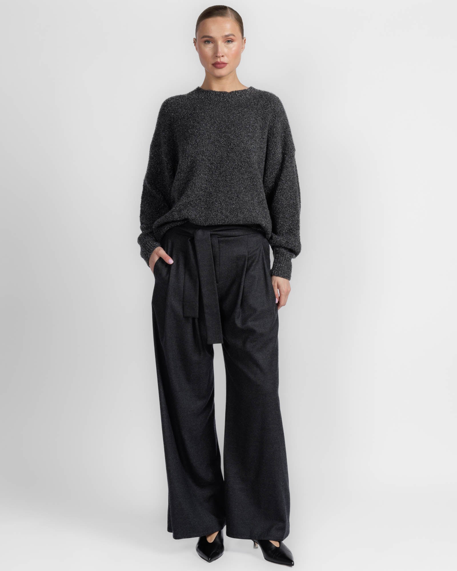 Wide Leg Pants With Belt